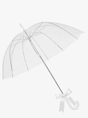 Clear Umbrella White/Clear J handle  Brand New